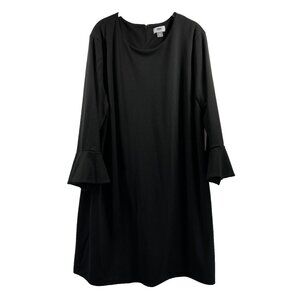 Old Navy Women's Dress plus XXL Solid‎ Black Long Bell Sleeve Back Zipper